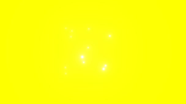 Doux blanc aléatoirement points mobiles sur jaune — Video