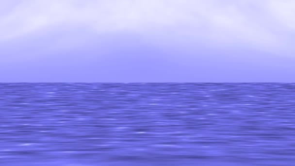 Плоская отдаленная поверхность океана, дующая в спокойное море — стоковое видео