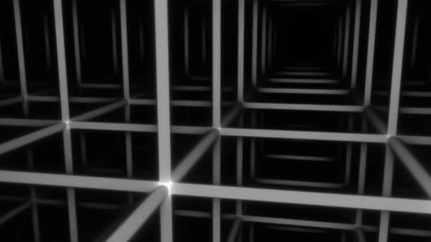 Inauntru Endless Cage Grid Masca Cubes Mesh Cage — Videoclip de stoc