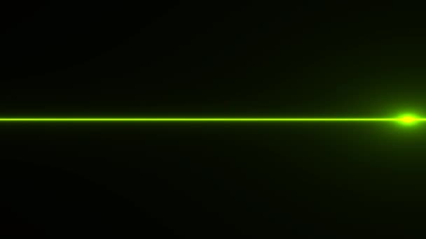 Signal Energy Pulse Pulsing Along Green Laser Fibre Light Beam — Stock Video