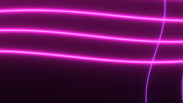 Tre triplette di neon rosa Magenta Bar Spartiti Tema musicale Ondulazione Musicale — Video Stock