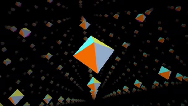 Tumbling Over Around Diamond Shape 3d Rhomboid — Stock Video