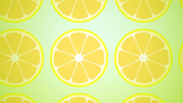 Grid of Spinning Sliced Lemons Citrus Lime Spinners Background Fruit — Stock Video