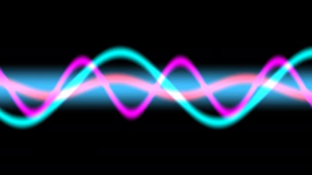 Bandes en mouvement Ondes de Cyan et Magenta Formes d'ondes — Video