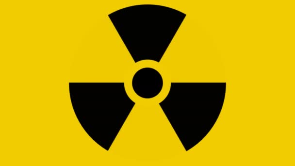 Panneau d'avertissement d'énergie nucléaire Radiation Puissance radioactive Signalisation Danger — Video