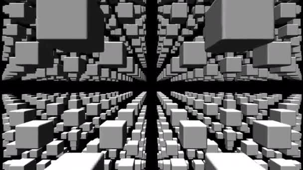 Endless Forever Room of Cubes Into Infinity — Vídeos de Stock