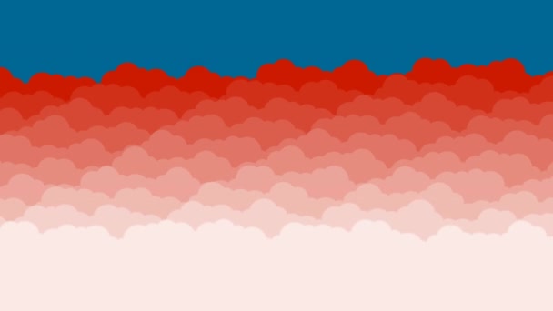 Schichten roter Wolken über blauem Himmel abstrakt — Stockvideo