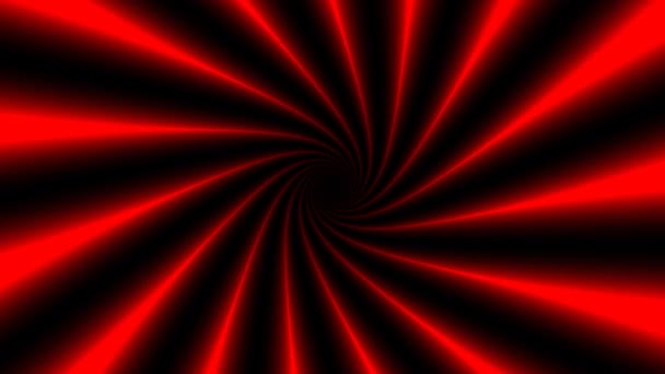 Bright Red Fronds Swirls Expansion expanderar från centrum — Stockvideo
