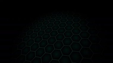 Yeşil Hex Altıgen Büyüler Etrafındaki Izgara Döngüsü