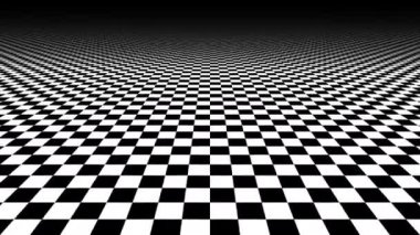 Endless Plane of Chequerboard Moving Away From Viewer Floor Checks