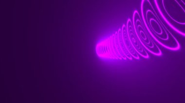 Bendy Line of Neon Purple Pink Lights Stretching Into Distance