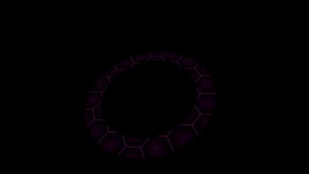 Pulsing Hex Hexagonal Waves of Energy Flowing — Stock Video