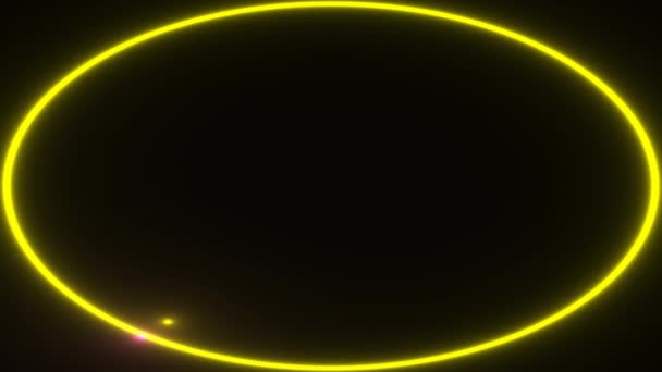 Expanding Yellow Ring of Light With Orbiting Objects — Vídeo de stock