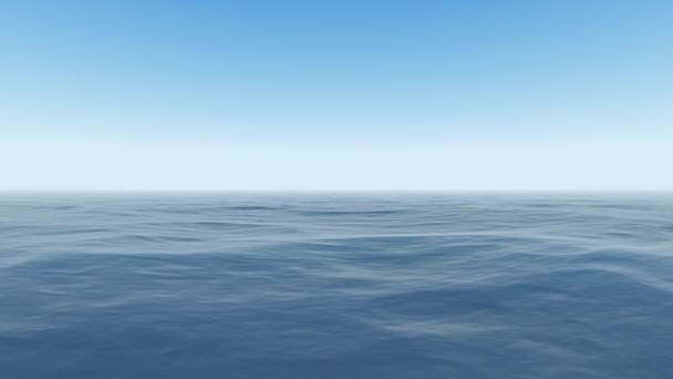 Спокойный океан волн течет плавно спокойствие перед зрителем — стоковое видео