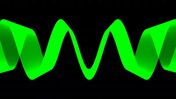 绿色闭合过程中波形的张开鳍 — 图库视频影像