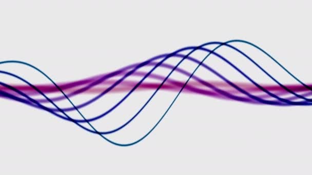 Várias camadas de fitas azuis que fluem através do quadro em camadas — Vídeo de Stock