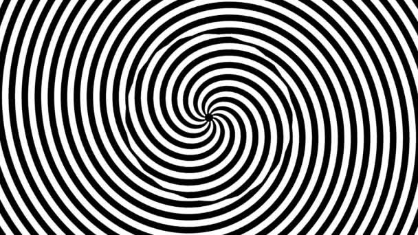 Couple of Nested Hypnotic Swirl Spirals Opposite Directions — Vídeo de stock