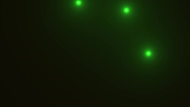 Three Green Lights Spinning Out From Central Object Night Ufo — Vídeo de stock