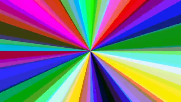 Deux rayons de lumière en couches projetant différentes couleurs filant en face — Video