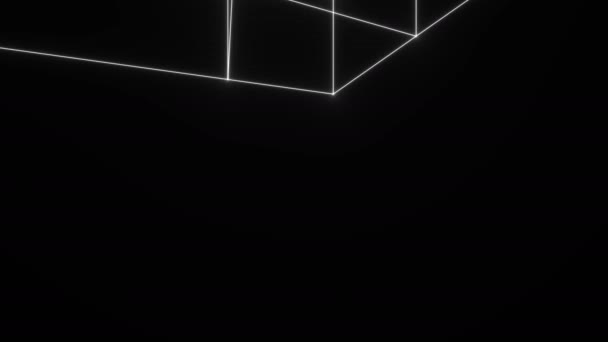 Box Cube 3d Wireframe Projection Fine Mesh — Stockvideo