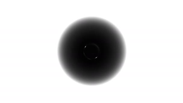 Transition Flexible Black Hole Stretched Stertching Metallic Plastic Circle — Vídeo de Stock