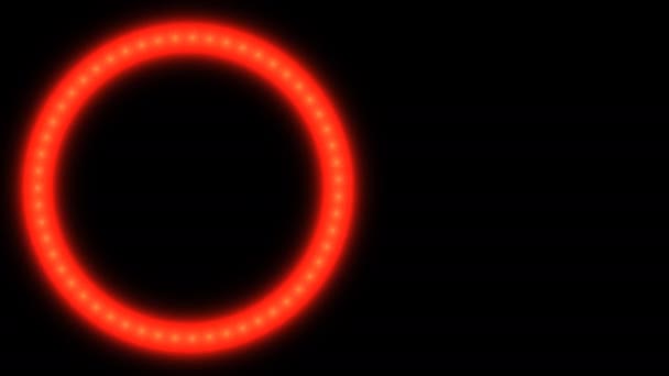 Red Hot Ring Light Leds Circle Flashing — Vídeo de stock