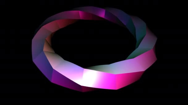 Rotating 3d Twisted Mobius Strip Band Loop — Vídeos de Stock