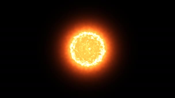 Burning Sun Fireball Fire Ball Rotating Firy Star — Stockvideo