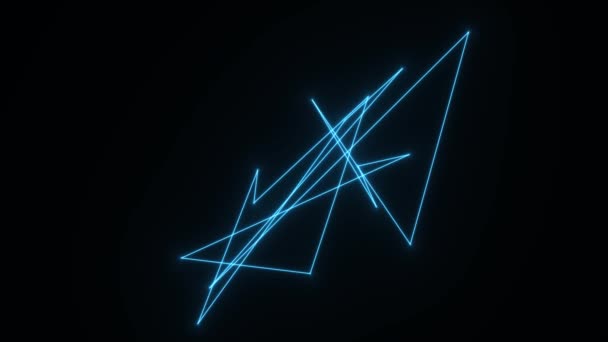 Abstract Angles Blue Neon Lines Twisting — Video