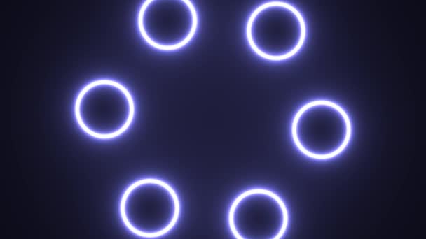 Six Light Rings Ringlights Zooming to Viewer — Αρχείο Βίντεο