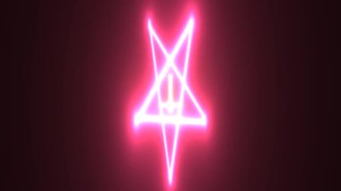 Upside Down Cross Crucifix Inside a Five Pointed Star Red Evil