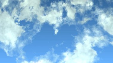 Calm Sky Clouds Flowing Blowing Past Sunny Day