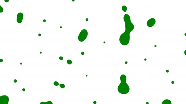 Willkürlich expandierende organische, zufällig verschiebende grüne Kleckse — Stockvideo