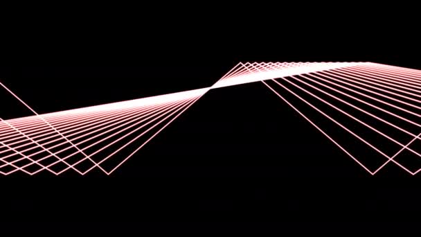 Cool 80s Sharp Right Angles Abstract Projection of Harsh Hard Postmodern Lines — Stock video