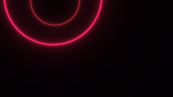 Різнокольорові неонові кільця Кільцеві ліхтарі Пульсуючі енергетичні хвилі Натягування — стокове відео