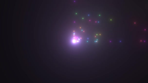 Small Lights Explode Across Single Corner Opposite Sides Light — Αρχείο Βίντεο