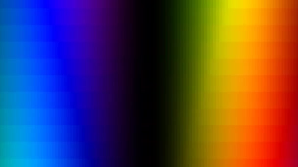 Regenbogenstraße Platten auf beiden Seiten der Zuschauer Wände aus hellen rgb farbigen Lichtern — Stockvideo