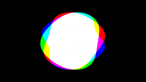 Wackeliges weißes Loch mit Kanten, die additive Farbbildschirmmischung zeigen — Stockvideo