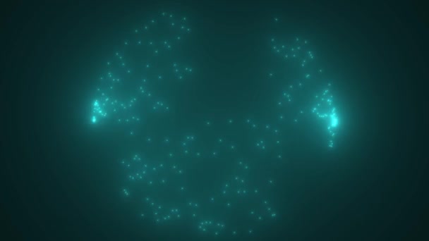 Lights Fireflies Scrolling Around Sphere World — Vídeo de stock