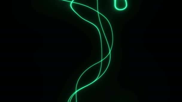 Triple Thread Three Beams of Bendy Green Light String — Stock Video