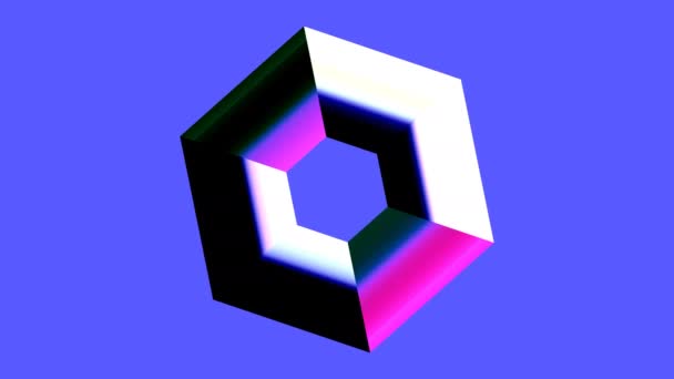 Hexagonal Toroid Torus Shape Folding in on Itself — Stock Video