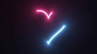 Drawing a Heart From Neon Pink and Blue Moving Lights