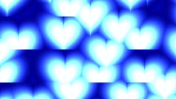 Hearts Background Moving Clipping Interesting Love Alternative Blue — Stockvideo