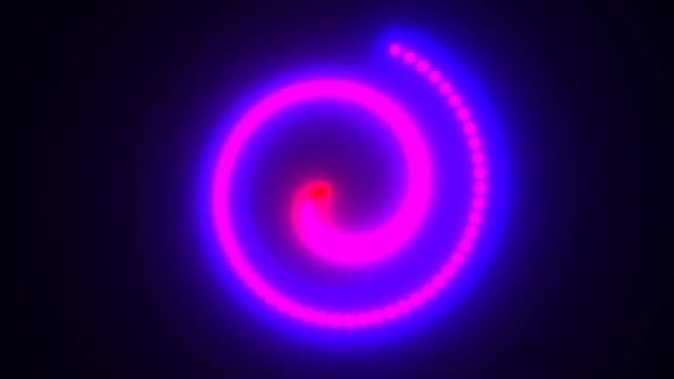 Dial Pulled Out Lights From Centre to Neon Spiral Points — ストック動画