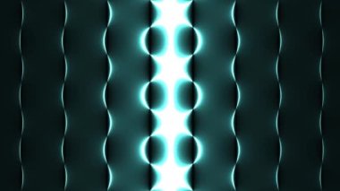 Steel Panels Reflecting Round Areas of Glowing Light to Viewer in Middle Strips