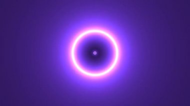 Rings of Purple Neon Light Zoom Towards Viewer