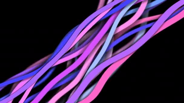 Strands of Pink Rubber Flowing Past Viewer — Stockvideo