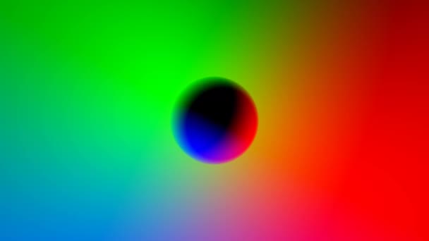 Shaded Soft Ball in Colored Gradient Space Tumbling Randomly — Αρχείο Βίντεο