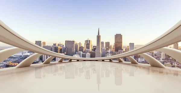 Pavimento con paesaggio urbano di San Francisco sfondo — Foto Stock