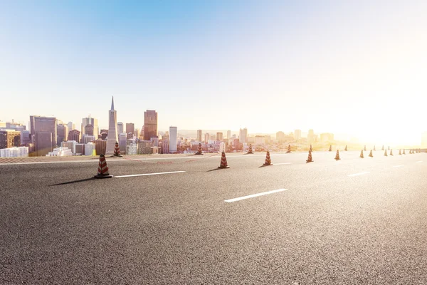 Üres road, városkép, San Francisco — Stock Fotó